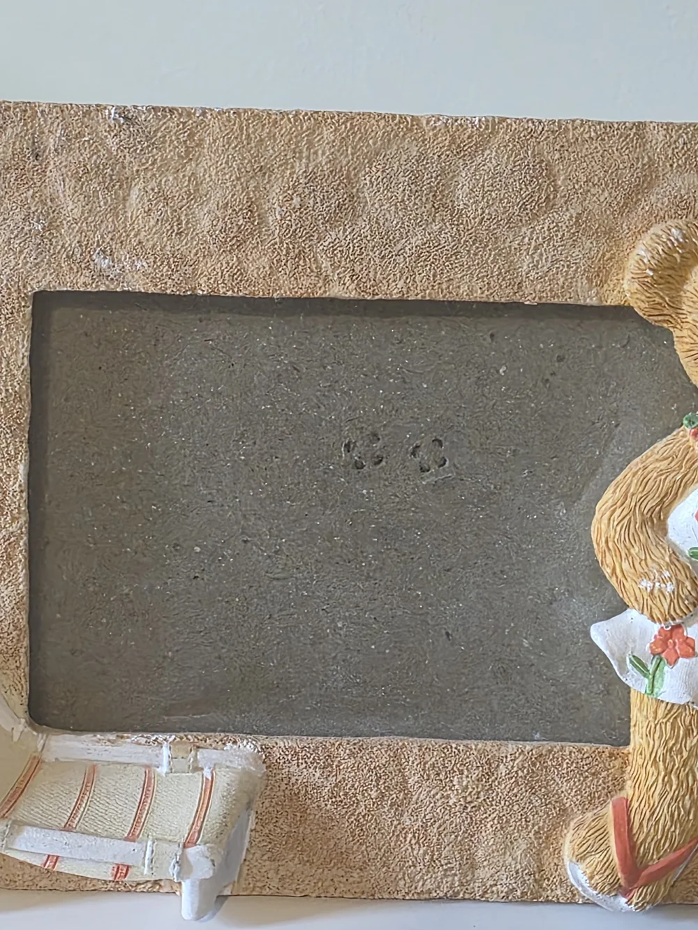 Beige Teddy Bear Beach-Themed Picture Frame (Set of 2)